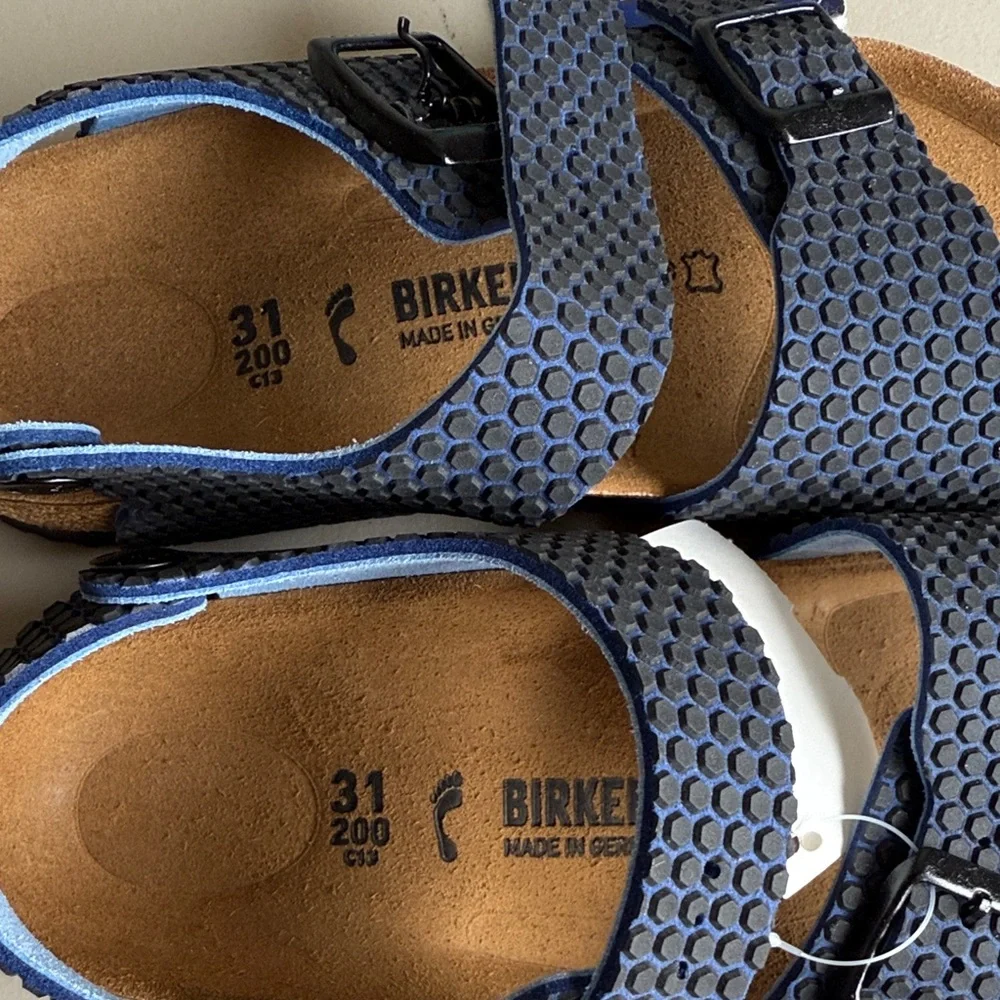 Birkenstock Kids Navy Textured Sandals - Picture 3 of 4